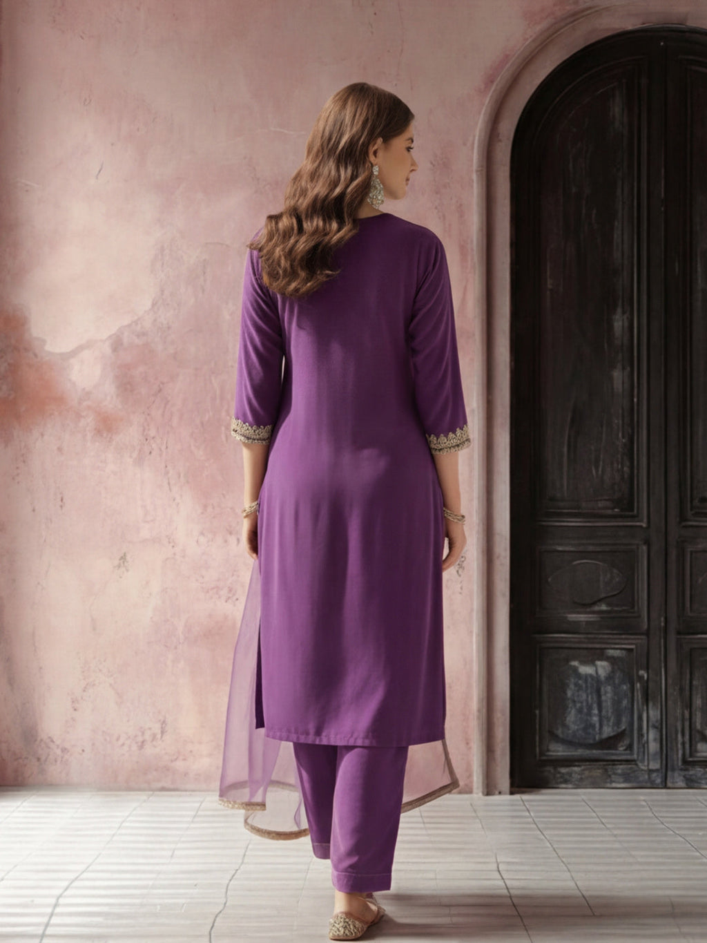 Kurta With Pant & Dupatta Ethnic Kurta Set For Women