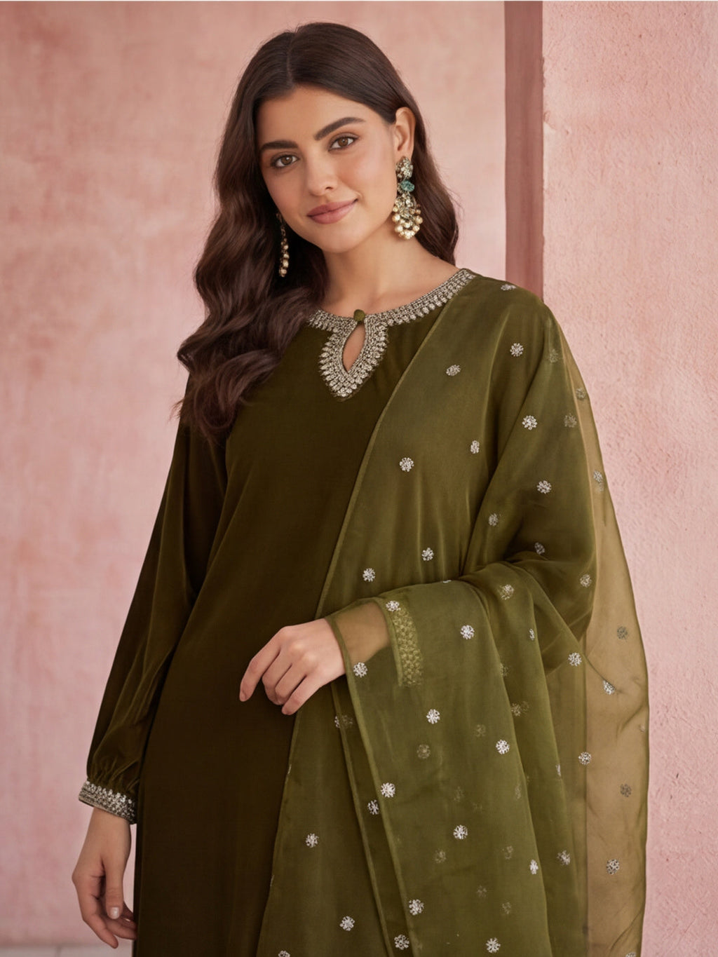 Kurta With Pant & Dupatta Ethnic Kurta Set For Women