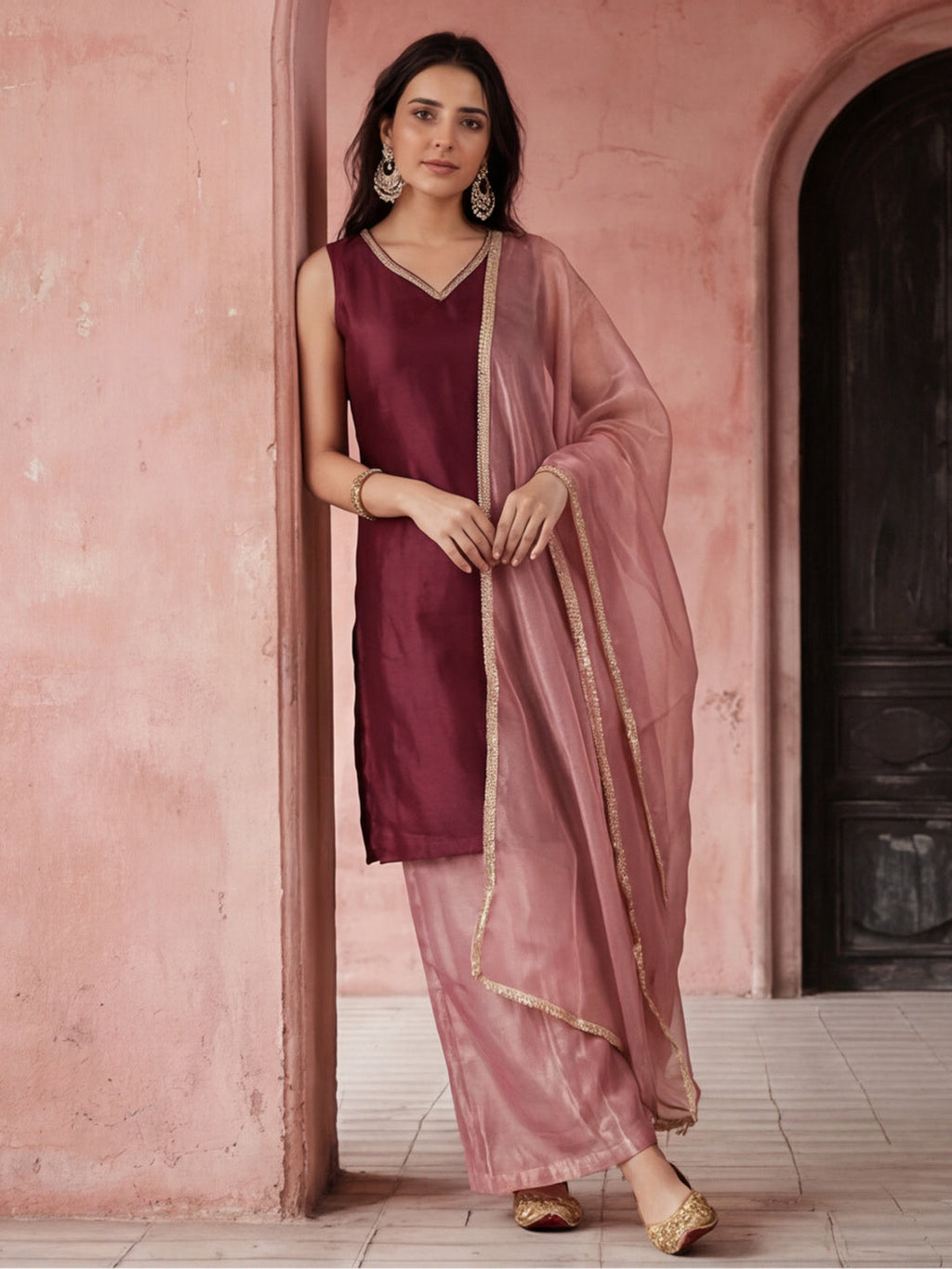 Kurta With Pant And Dupatta Set For Women